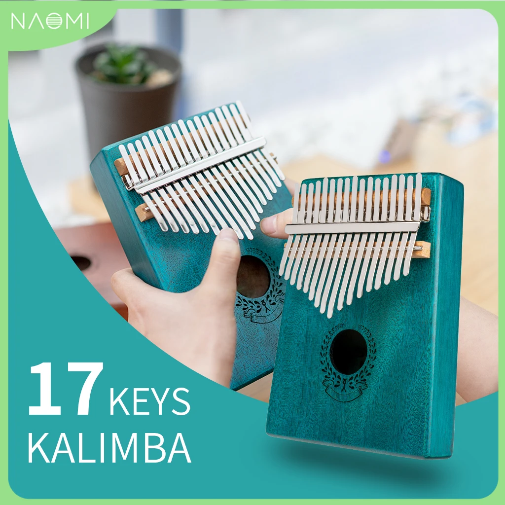 

NAOMI 17 Keys Kalimba Thumb Piano Bass Mahogany +Steel Keys Durable Children Christmas Gift Hot Sale