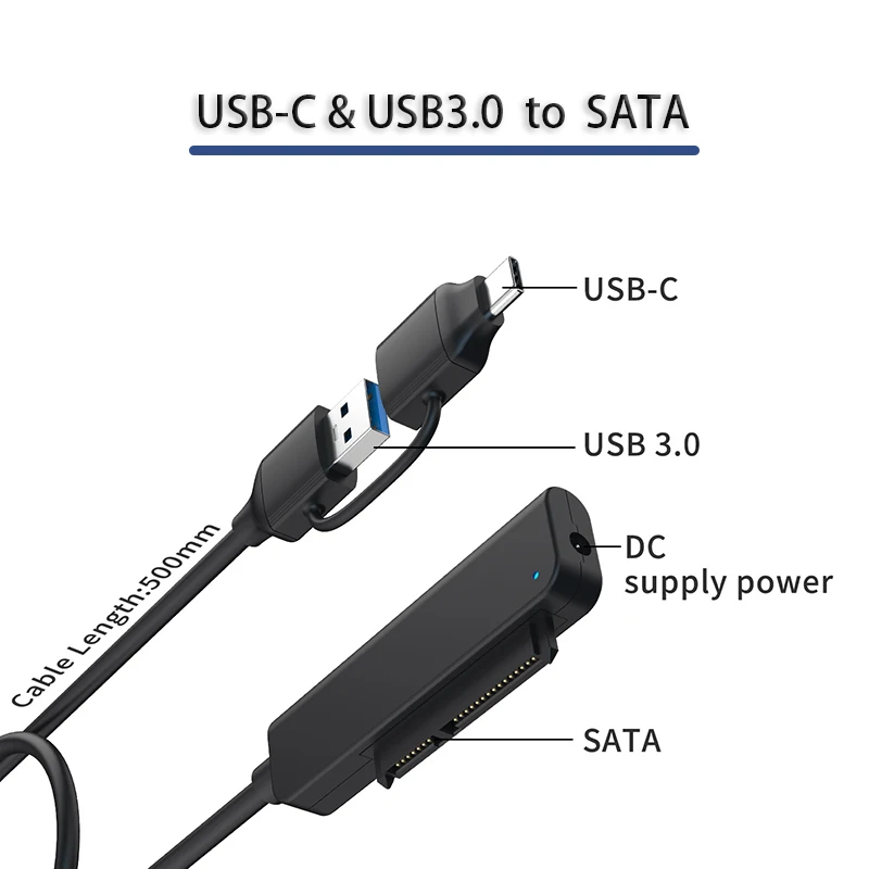 USB-C و USB3.0 إلى SATA محول حوض محطة USB 3.0 متعددة الوظائف محور دعم SSD HDD القرص الصلب USB محول الفاصل محول