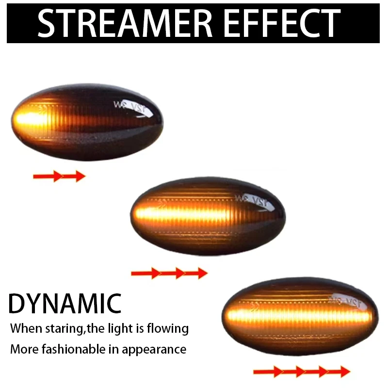 2 uds Led دينامليكو سينال دي جيورلوامبارا دي لوز دي موضعيا الجانبي الفقرة بيجو 1007 107 206 307 407 607 الخواص الاجتماعي الفقرة Ci