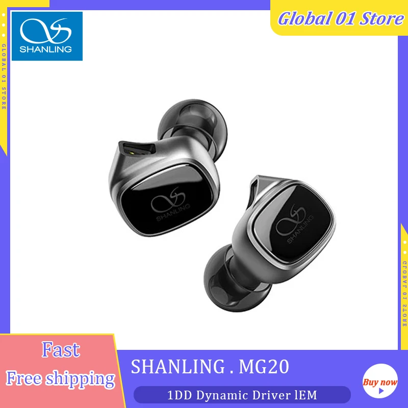 SHANLING MG20 1DD Dynamic Driver In-Ear Earphone IME Hi-Res Audio with 0.78mm plug 3.5mm / Type-C Connector