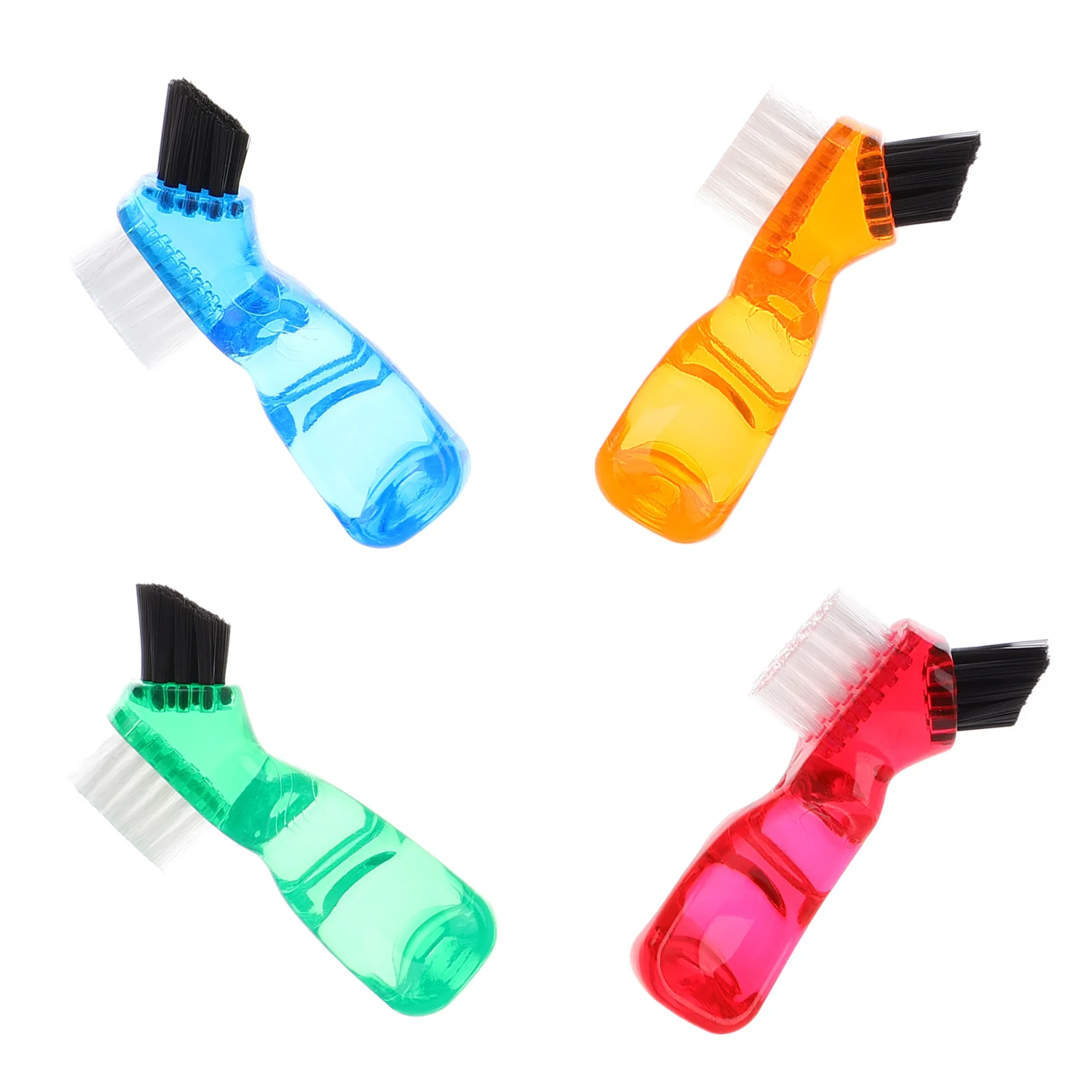 4 قطعة فرشاة أسنان لأداة تنظيف الأسنان الكاذبة مقبض مريح شعيرات ناعمة على الوجهين للأسنان بين الأسنان