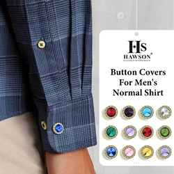 HAWSON Crystal Button Cover or Cufflinks for Mens or Womens Shirt,high-quality clothing buttons