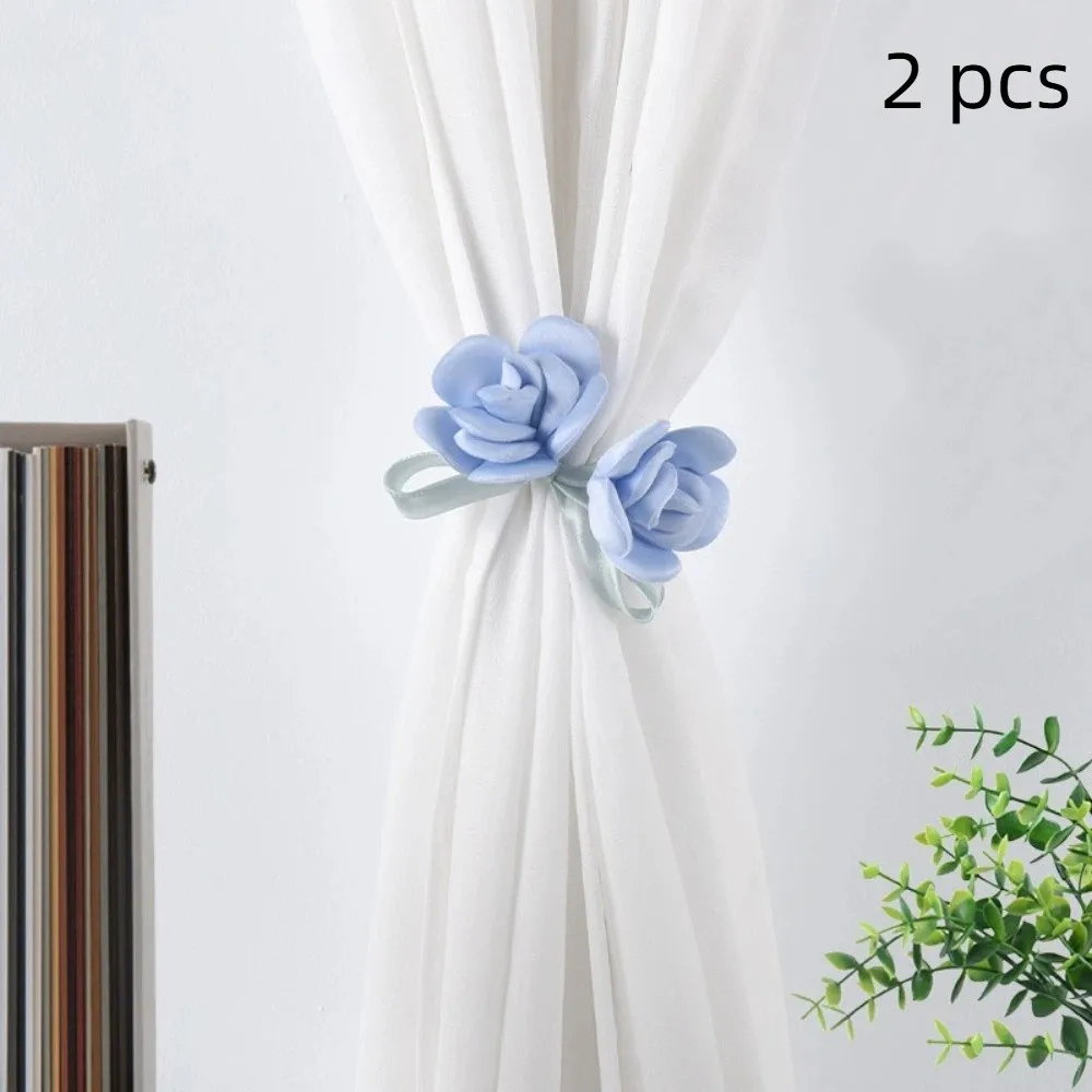 2 PCS Fashion Tulip Curtain Tieback Elegant Beautifully Curtain Straps Adjustable Rose Curtains Tie Rope Living Room