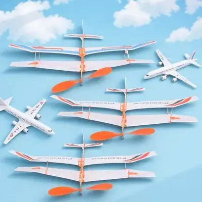 

3Pcs Rubber Band Powered Aircraft Easy Assembly Lightweight Kids Educational DIY Outdoor Glider Flying Plaything
