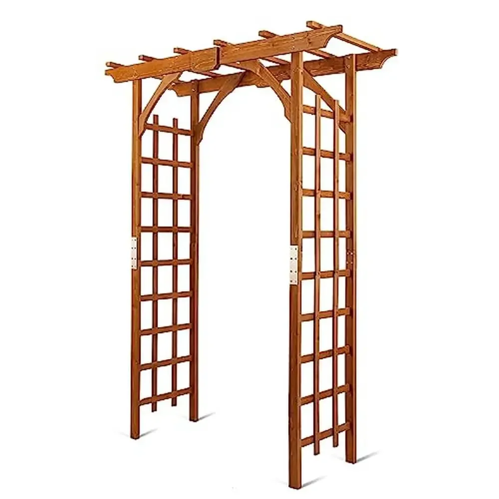 Wooden Garden Arbor Trellis Plants Support Enduring Wood Use Pergola Backyard Lawn Outdoor Majestic Design Beauty Life Striking