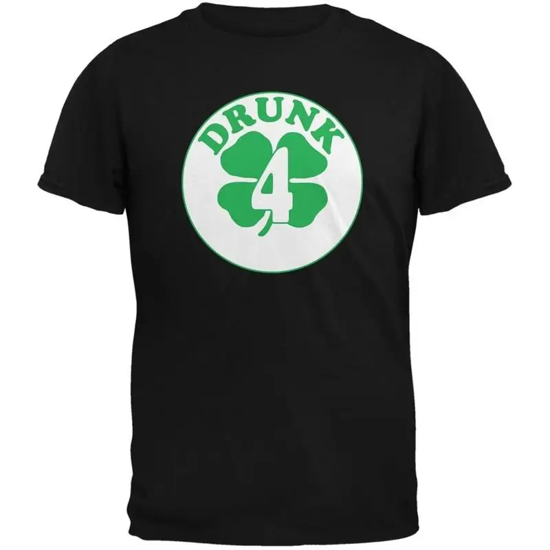 

Черная футболка для взрослых «Ирландский пьяный четыре» ко Дню Святого Патрика