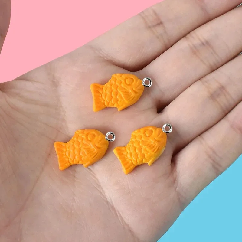 10pcs Cute Fish Biscuit Charms Animal Resin Pendant For Jewelry Making Accessories DIY Earrings Necklace Keychain