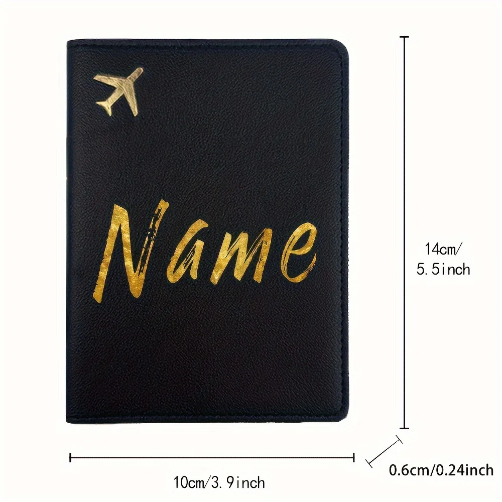 Customized Name Passport Sleeve Holder PU Passport Cover Protector Waterproof Business Bank Card Case Organizer