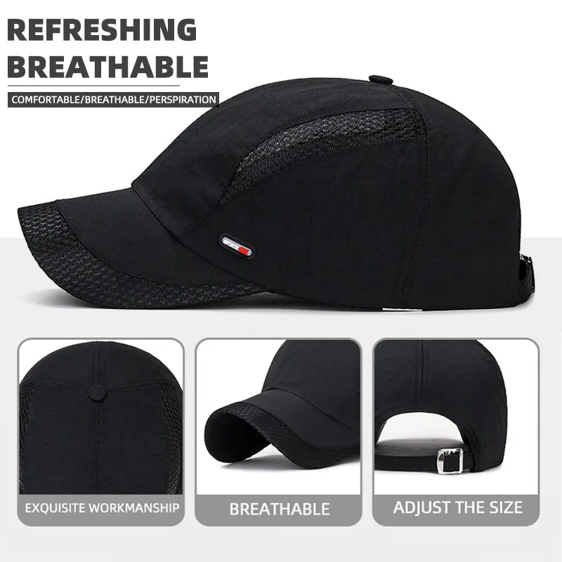 

1PC Sun Protection Hat Breathable Mesh Baseball Cap Adjustable Quick-Dry Sports Running Cycling Hat Unisex Outdoor Trucker Cap