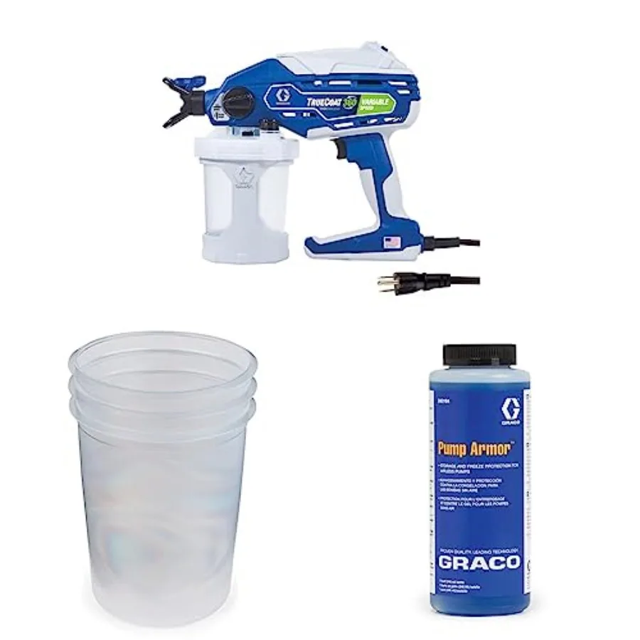 

26D283 TrueCoat 360 — распылитель краски с регулируемой скоростью и 17A226 FlexLiner — набор из 3 пакетов для краски объемом 32 унции и 243104 Pump Armor