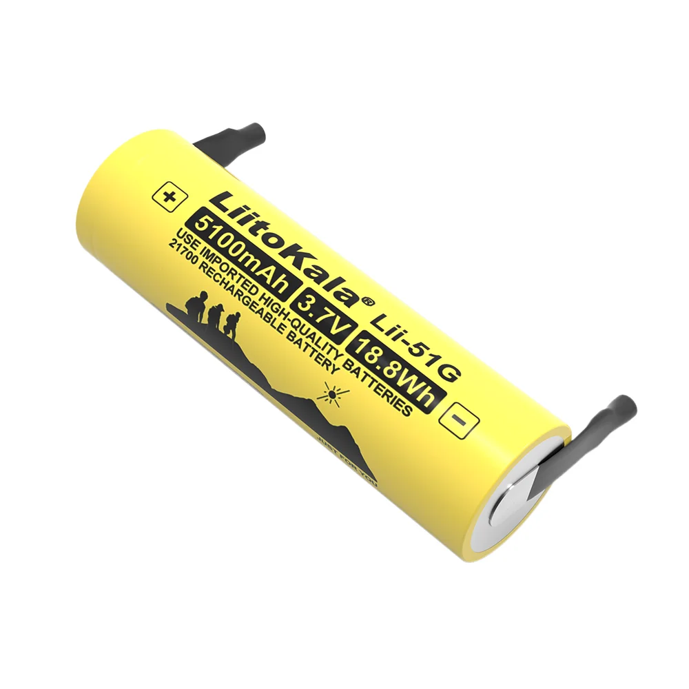 2024 LiitoKala Lii-51G 21700 3.7V 5100mAh akumulator o dużej pojemności litowo-jonowy 24v 36v akumulatory DIY nikiel arkusz