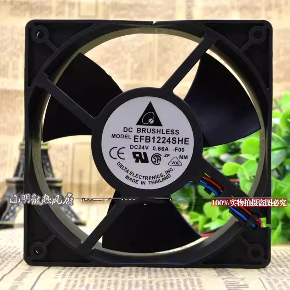 for Delta EFB1224SHE 24V 0.66A 12cm 120mm 12038 120*120*38mm cooling fan