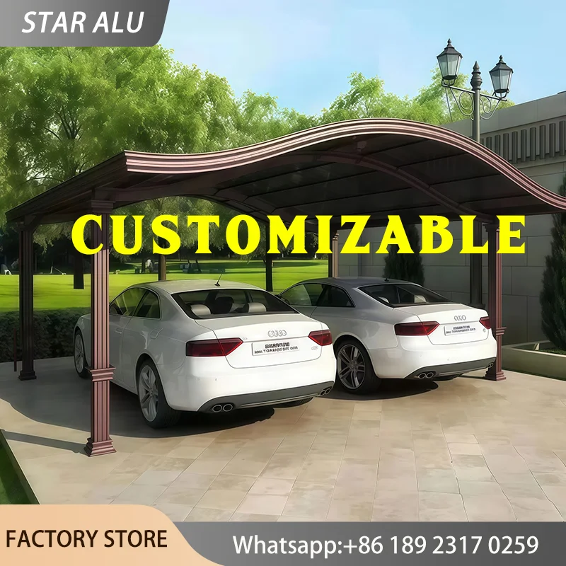 Wall Attached Polycarbonate Carport Any Size Custom Heavy Duty Aluminum Awning Canopy Outdoor Patio Cover Shelter Rain Sun Shade
