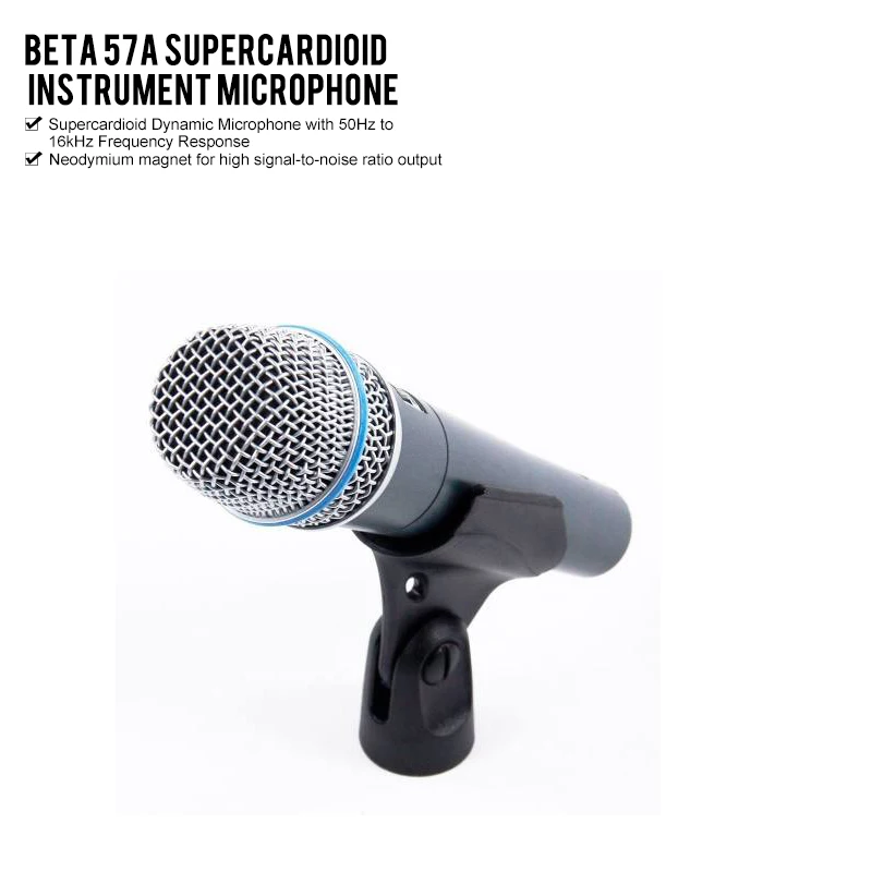 Top Quality Cardioid BETA57A Professional Instrument Dynamic Microphone Drums For Shure BETA 57A 57 Microfone Mic FOR SHUER