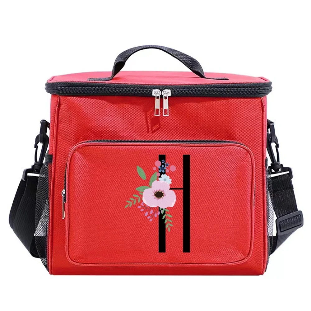 Lunch pakete Lunchbox isoliert thermische Handtasche wasserdicht Organizer Fall Kühler Lebensmittel Aufbewahrung boxen neue Blume und schwarzer Druck