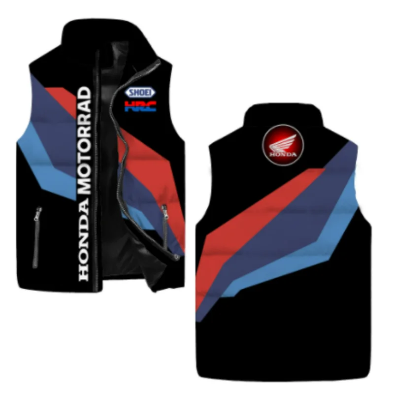 

HONDA Logo Series Printed Men's and Women's Tops with Sleeveless Jackets. Zipper Design with Cotton Positioning, Providing W