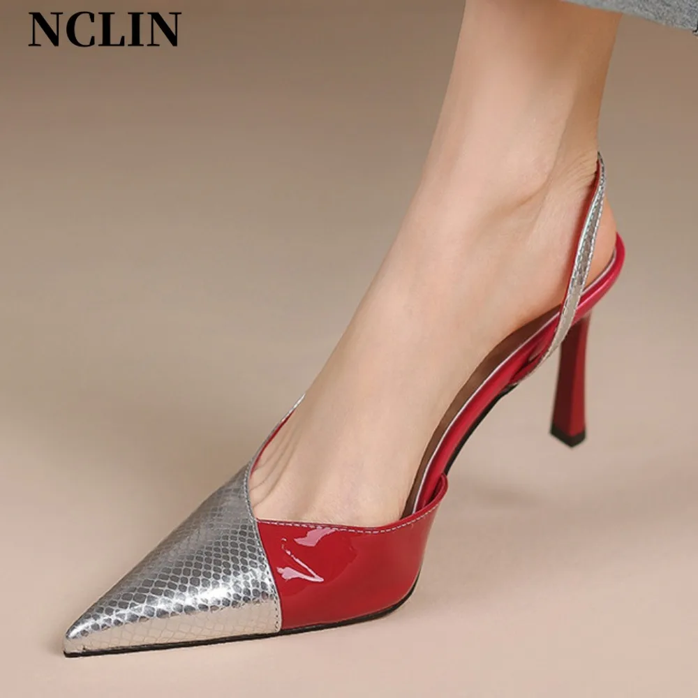 

Summer Fashion Pointed Toe Stiletto Heel Shallow Mouth Breathable Mixed Colors Comfortable Elegant Women's Shoes Sexy Sandals