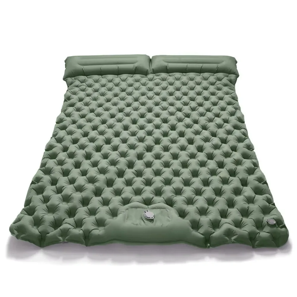 

Portable Double Sleeping Pad TPU Inflatable Camping Air Mattress Ultra Lightweight Extra Wide Tent Sleeping Mat