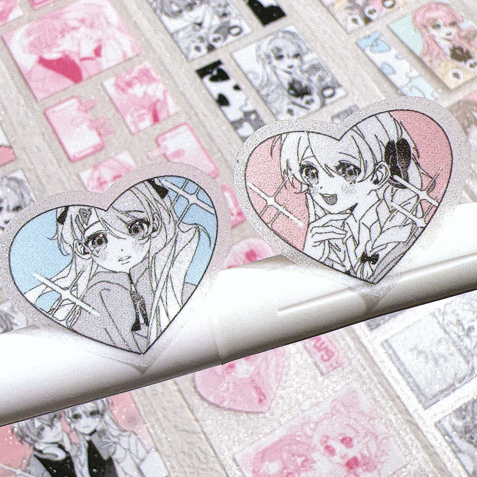 لفة ملصق لطيف للفتيات المانجا للحيوانات الأليفة ملصق مزخرف #2