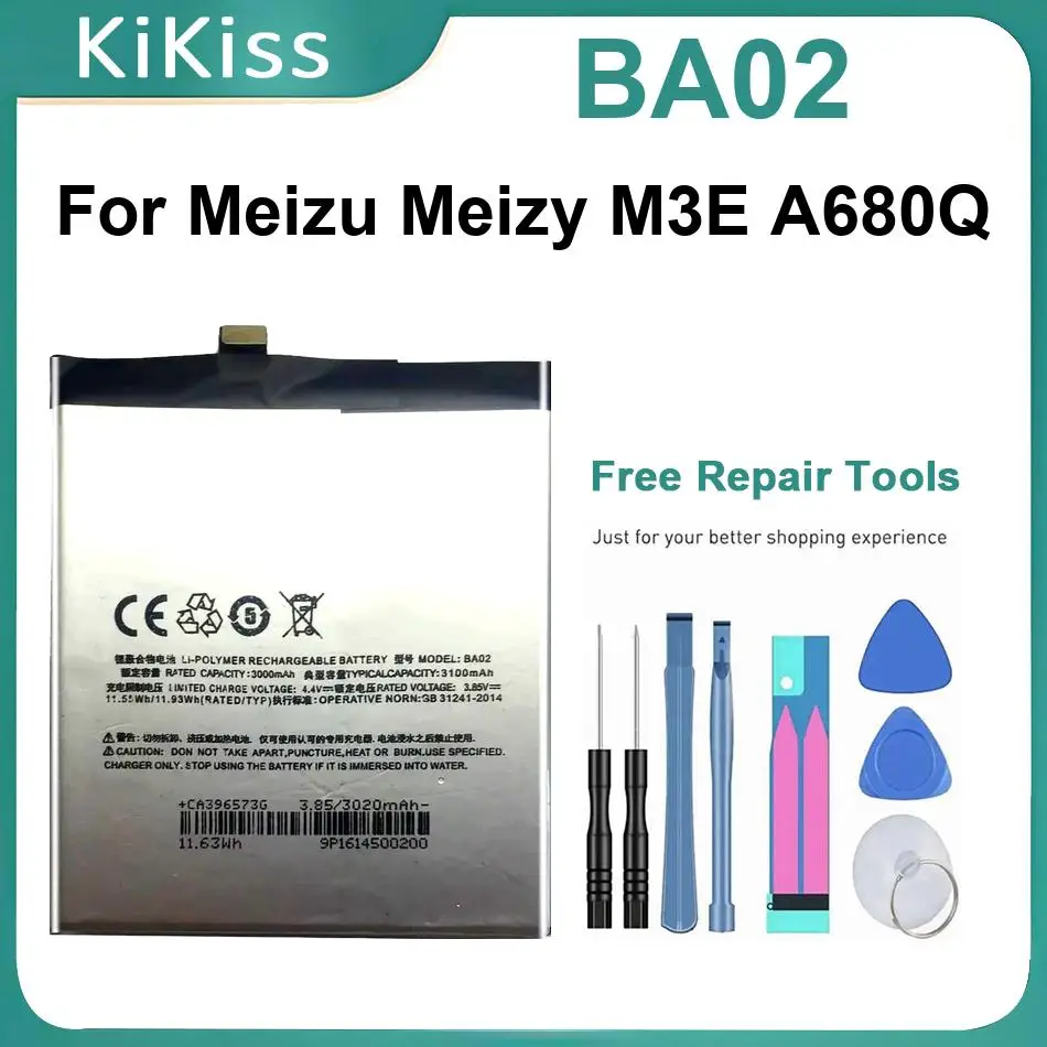 

Аккумулятор для мобильного телефона BA02 для Meizu Meizy M3E A680Q, мощные батареи