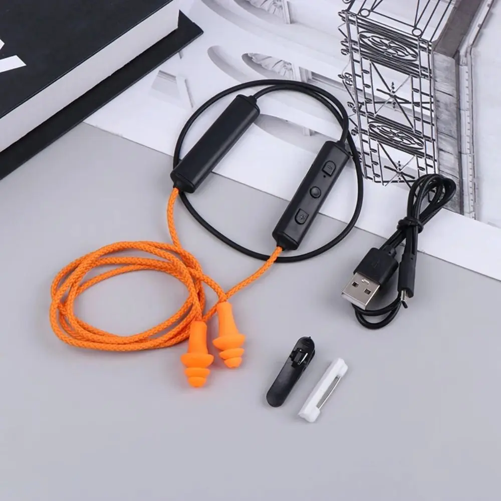 

Noise Suppression Working Earbuds with Collar Clip Ear Protect Wireless Bluetooth Earbuds 3D Stereo Long Length Neckband Earbuds
