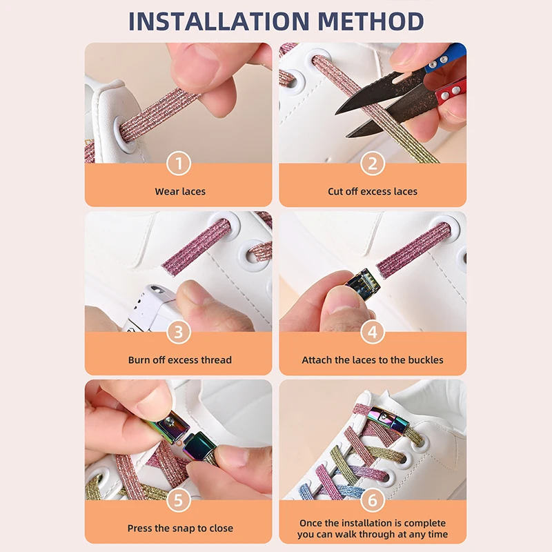 ไม่มี Tie รองเท้า Laces กดล็อค Shoelaces เพิร์ลสีสันแฟชั่นไม่มี TIES Elastic Laces รองเท้าผ้าใบเด็กผู้ใหญ่กว้างขึ้น