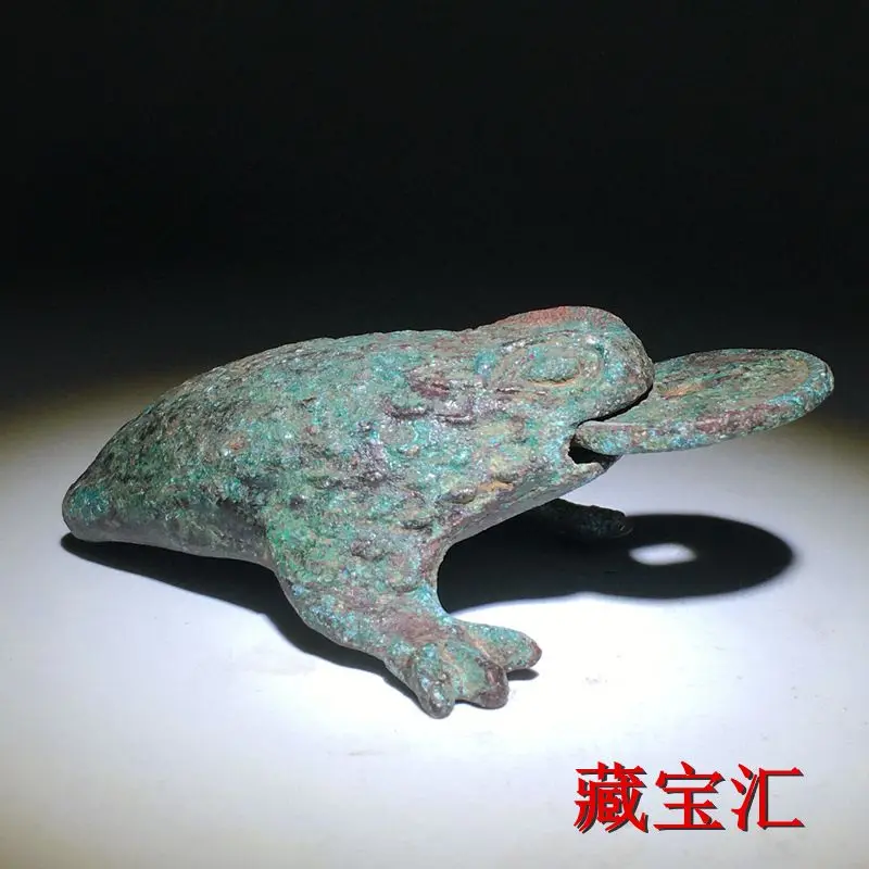 Red spot, green rust, patina unearthed from pure copper and bronze wares, three-legged golden toad home decoration for making