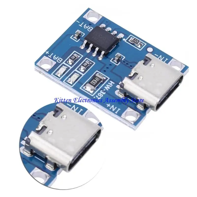 96GD TP4056 5V 1A Módulo carregamento para bateria 18650 com porta USB microed e USB2.0 compatível