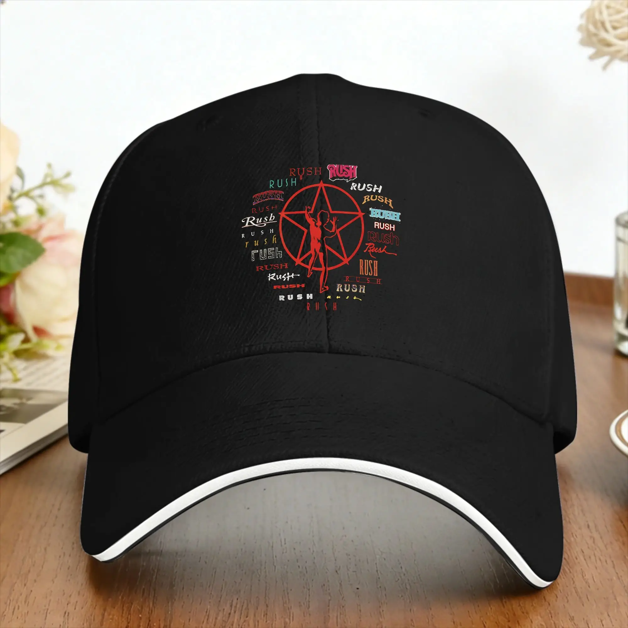 Rush Model Black Tour Concert Baseball Cap Rush Band  Hiking Fishing Breathable Hip Hop Hats Stylish Baseball Caps
