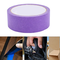 4PCS Painter Masking Tapes Crepe Paper Adhesive Tape for Automotive Painting and Refinishing No Residuals 35mm 20M purple