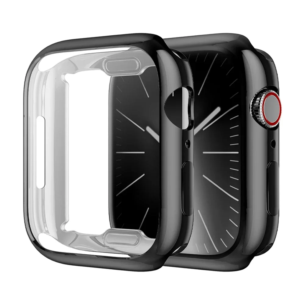 Protezione schermo per custodia Apple Watch 45mm 46mm 41mm 44mm 49mm 40mm 42mm Cover morbida in TPU serie iWatch 9 10 8 7 SE 6 5 4 Ultra 2