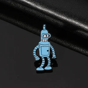 Kartun Anime Futurama Bender Bending Rodriguez Logam Bros Perhiasan Robot Lencana untuk Pakaian Ransel Kerah Pin Aksesoris 6 stiker buzz lightyear penjualan terbaik - №