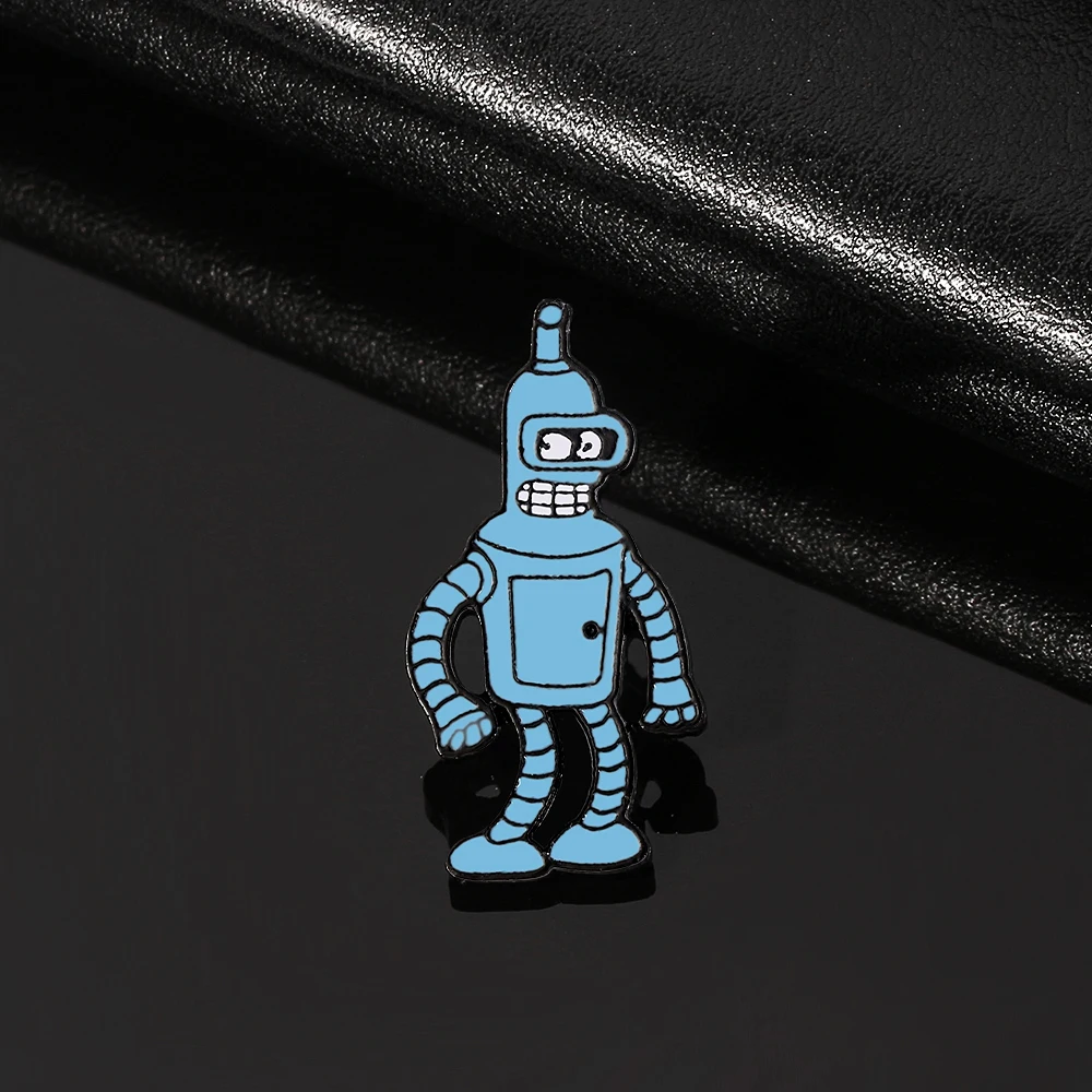 Cartoon Anime Futurama Bender Bending Rodriguez Metal Brooch Jewelry Robot Badge for Clothing Backpack Lapel Pins Accessories