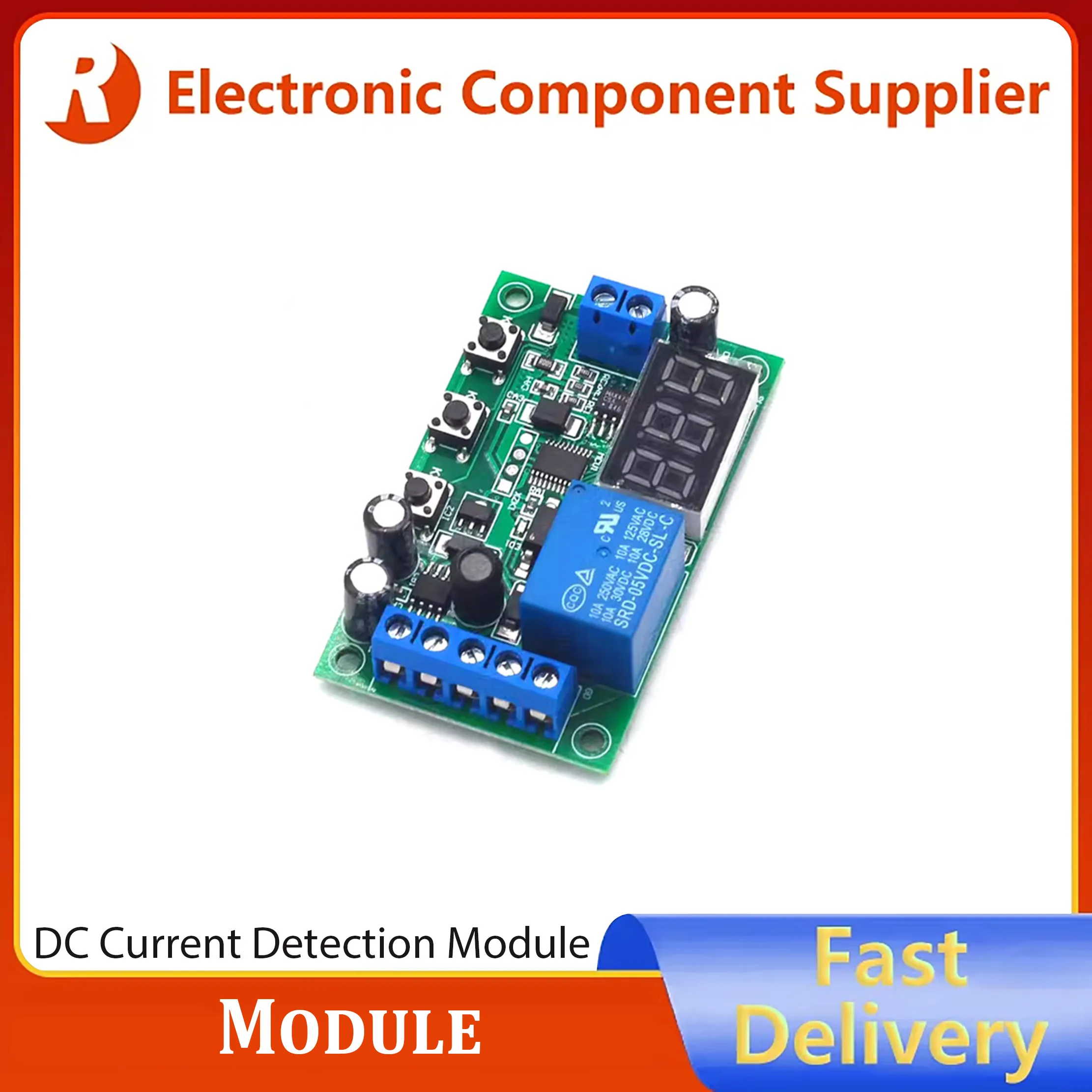 1PCS DC Current Detection Module Relay Digital Display Overcurrent Alarm Switch Controller Motor Locked-Rotor Protection