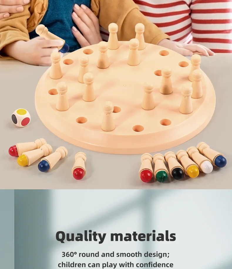 Imitation Wooden Memory Match Stick Chess Color Game Board Puzzles Montessori Educational Toy Cognitive Ability Learning Toys