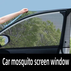 2pcs Car Rear Side Window Sunshade UV Protect Shield Mesh Prevent Mosquito Sunshine Privacy Protection Foldable Curtain