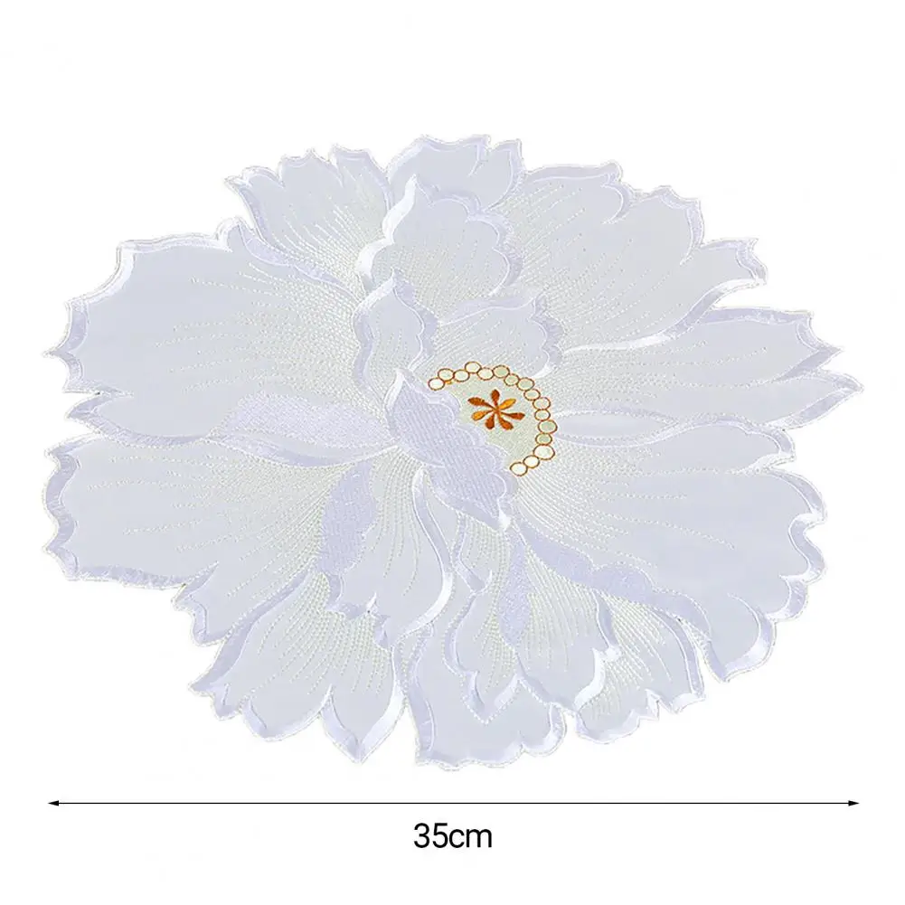 Pan Coaster  Decorative   Table Place Mat Flower Embroidery Lace Polyester Table Doily