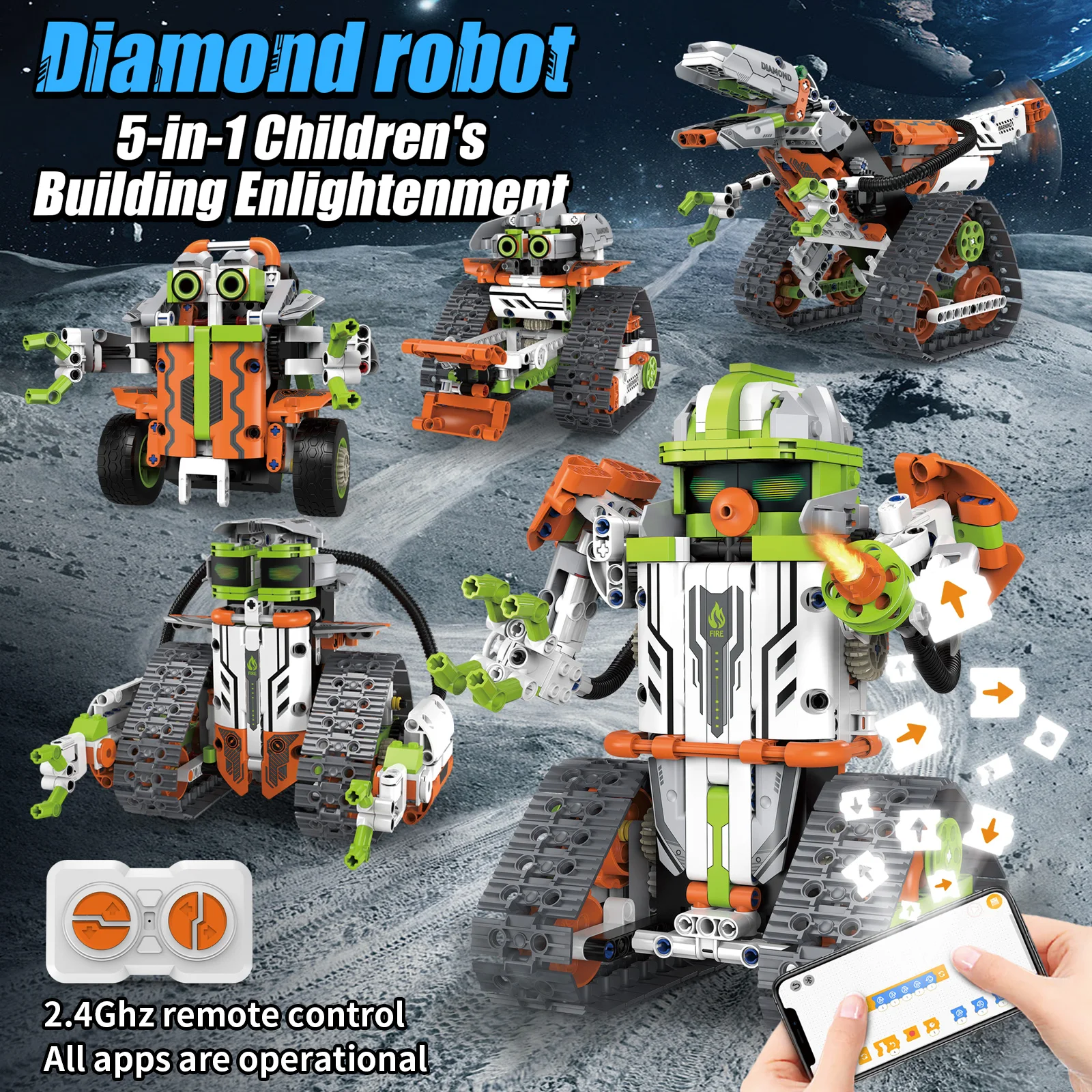 Technical Intelligent Robot APP Remote Control Building Blocks Bricks Programming USB Gift Sets Toys Construction Kids K96178