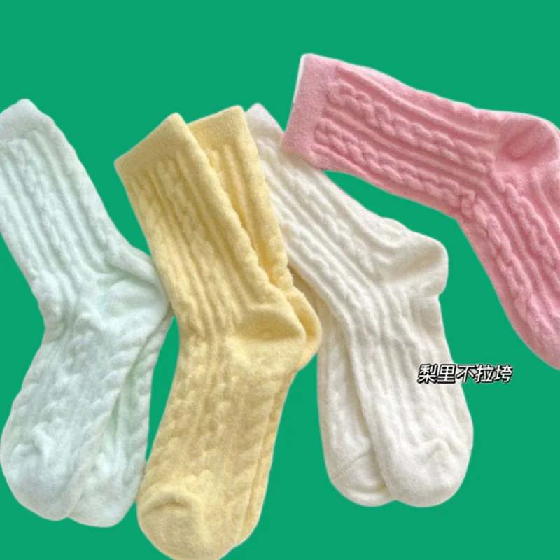 

5/10 Pairs New High Quality Dopamine Socks For Women Autumn And Winter Warm And Cute Casual Mid-tube Socks For Outdoor Wear