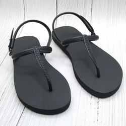 2024 Fashion ladies clip flip sandals comfortable casual beach resort slippers flat non slip large size 40 summer trafza womens