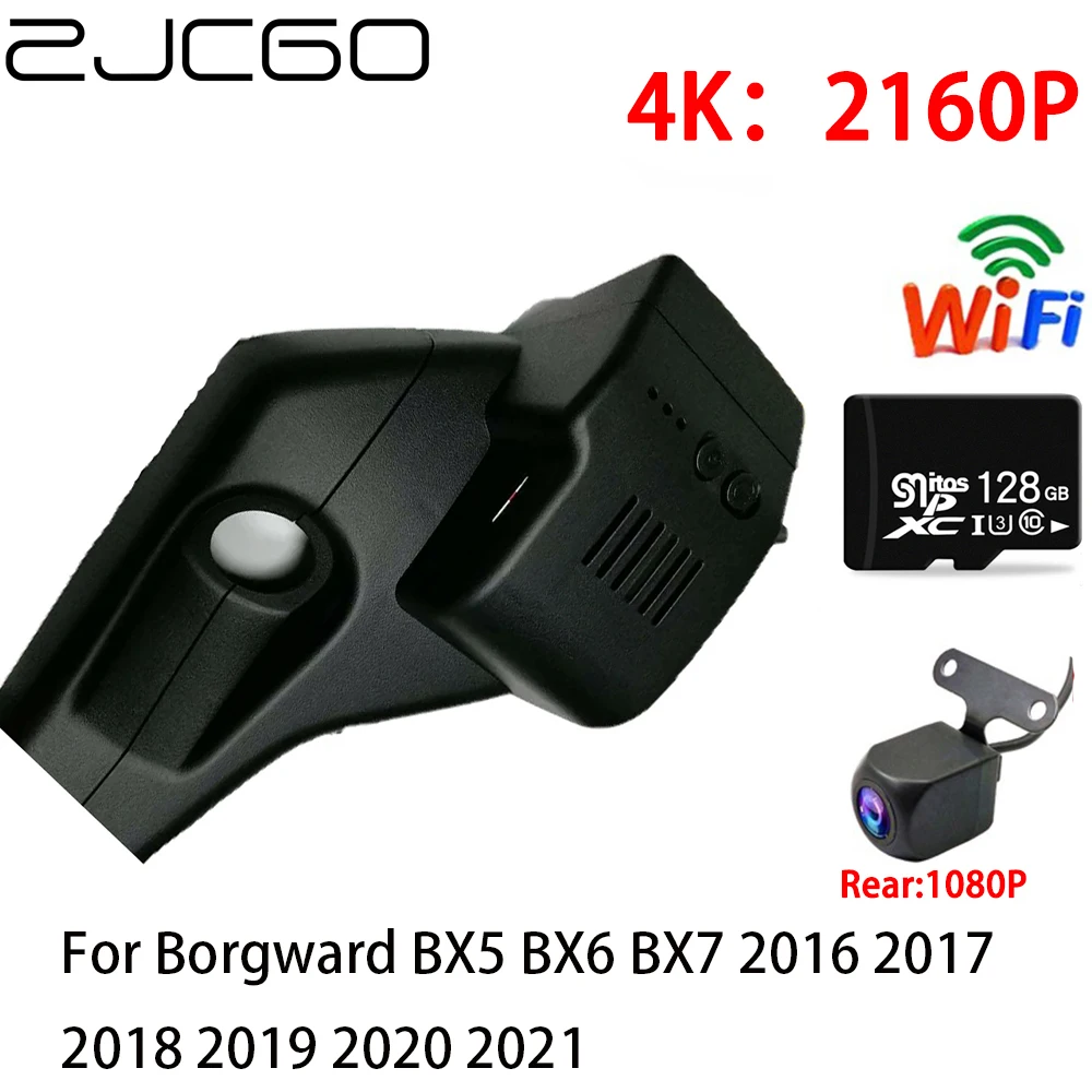 

ZJCGO 4K Car DVR Dash Cam Wifi Front Rear Camera 2 Lens 24h Monitor for Borgward BX5 BX6 BX7 2016 2017 2018 2019 2020 2021