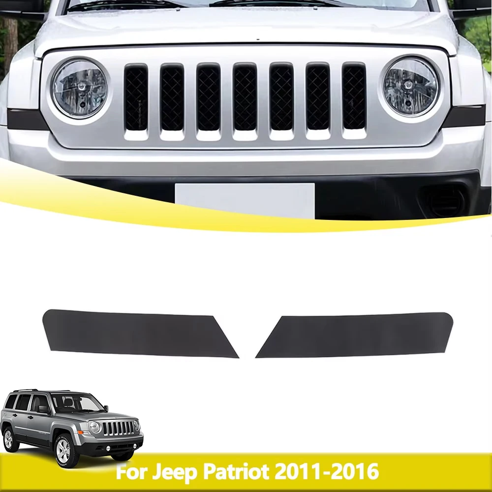

Car Front Bumper Turn Signal Light Decoration Cover Trim Tint Stickers for Jeep Patriot 2011-2016 Black Exterior Accessories
