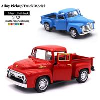 1:32 Scale Classic Pickups Truck Car Model Alloy Pull Back Diecast & Toys Vehicle For Boys Children Christmas Collection Toy Car