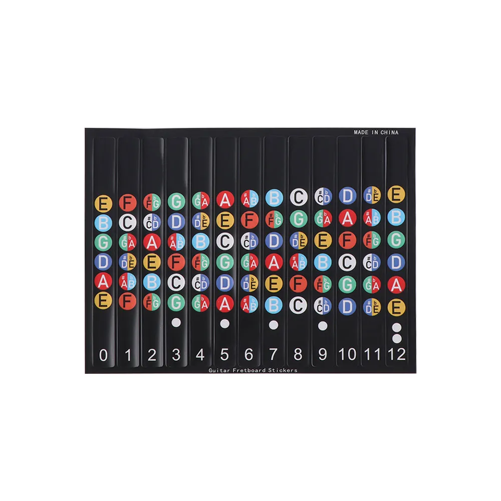 Color Coded Guitar Chord Poster Coated Paper Printed Vinyl Paper Chord Fingering Diagram 6 Guitar Picks 56 Colour