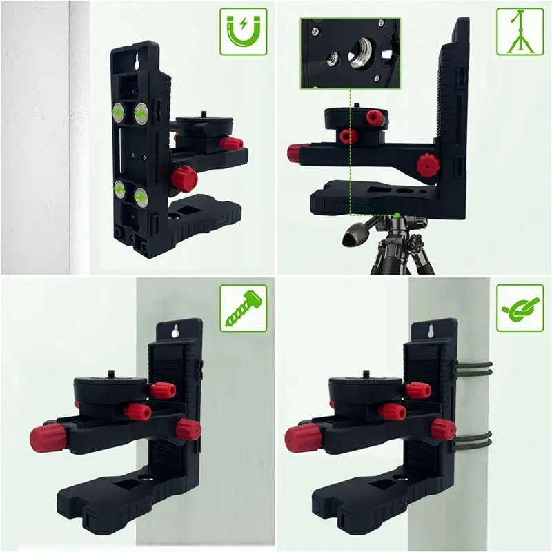 EYFL-L-Shaped Magnetic & Wall Mounted Laser Level Bracket With 5/8&1/4 Laser Level Accessories