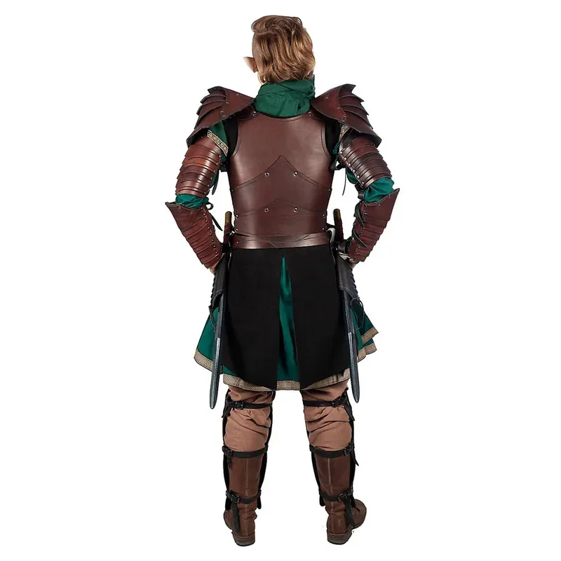 Vintage Medieval renacentista vikingo cuero gótico chaleco armadura elfo Archer Caballero Guerrero Retro Cosplay disfraz traje de Halloween