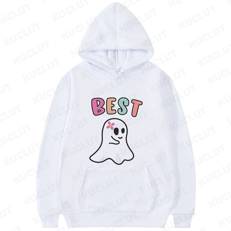 Matching Bestie Hoodies for Women Best Friend Matching Halloween Sweatshirts Funny Cute Boo Outerwears Harajuku Sweat-shirt