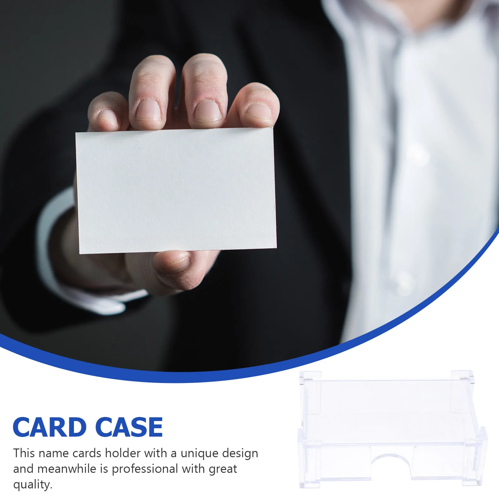 

Cover Business Card Holder Acrylic Transparent Storage Box Desktop Cards ganizer Office Supplies for Business Cards