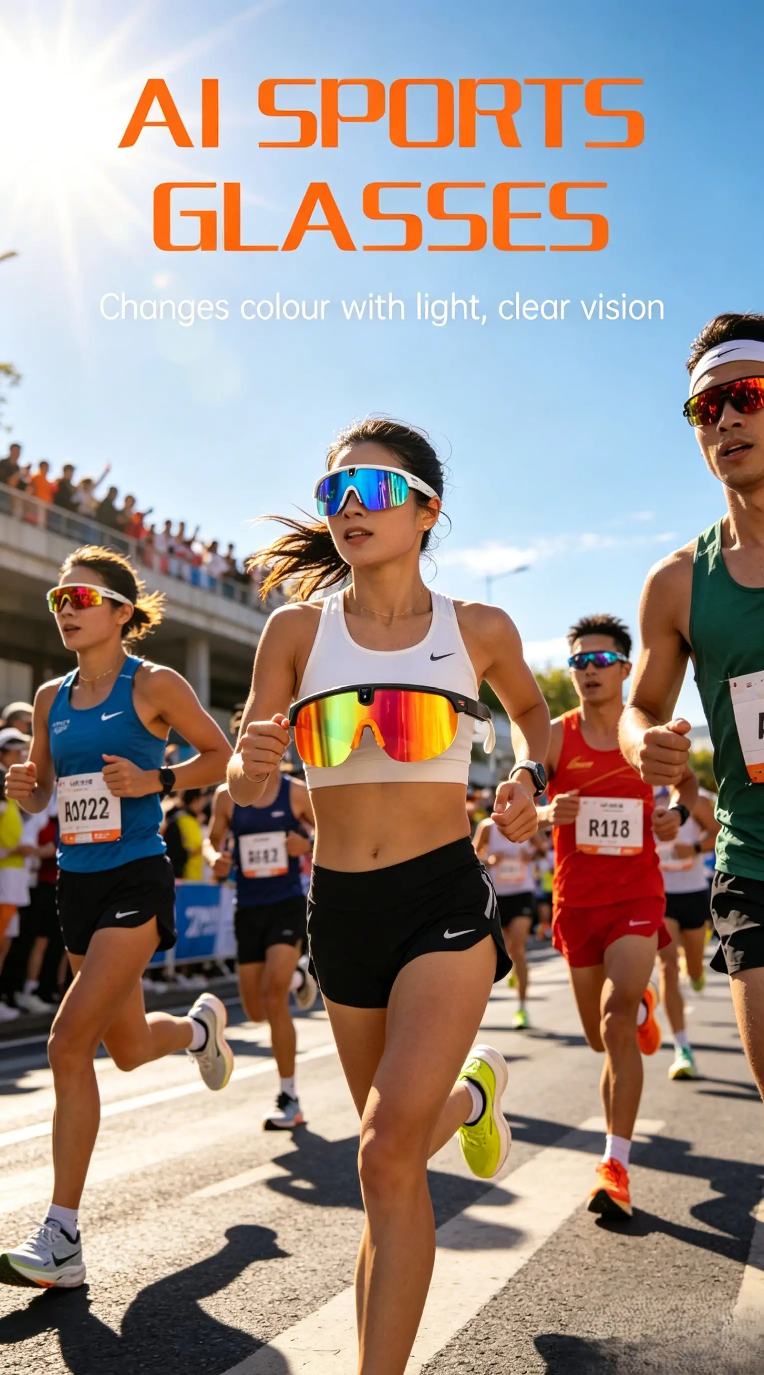 

Men's AI Smart Cycling Glasses, Built-in Video Recording Camera, Real-Time Voice Translation Sunglasses, Support Bluetooth Calli
