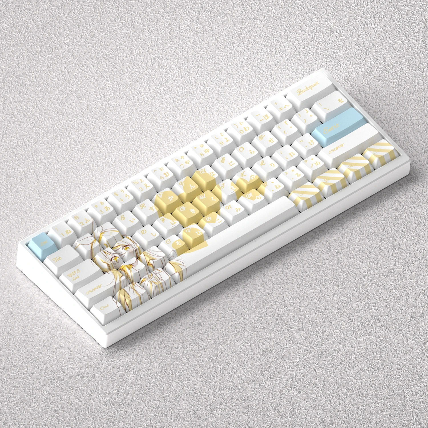 73 キークリサキ千棘キーキャップアニメキーキャップセットチェリー PBT 彫刻サイド光透過メカニカルキーボード 61/65/68